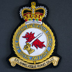 RAF Firefighting and Rescue Service Wire Blazer Badge